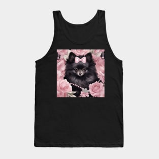 Rosy Black Pom Tank Top